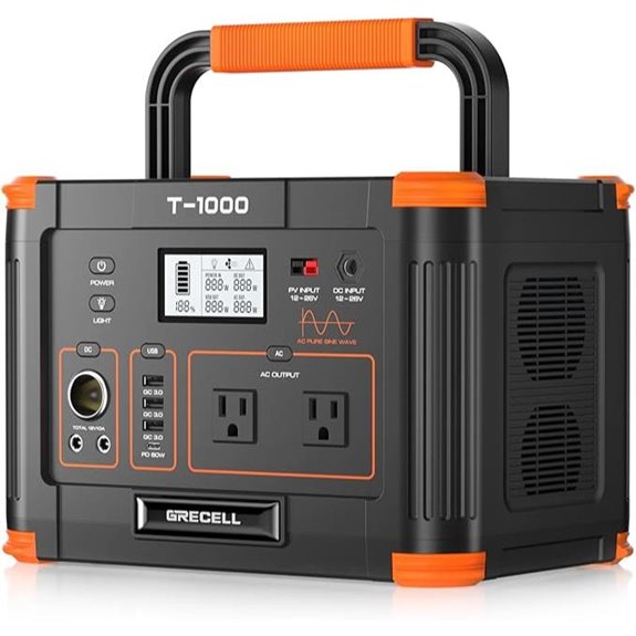 GRECELL 999Wh Solar Generator Portable Power Station