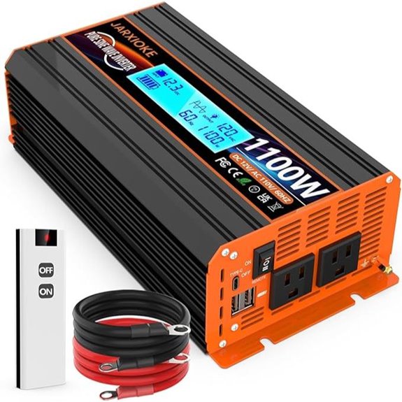 1100W Pure Sine Wave Power Inverter with USB & Remote