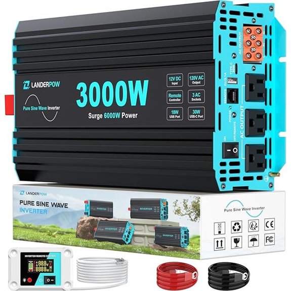 3000W Pure Sine Wave Inverter with USB and Remote
