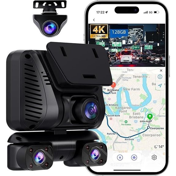 4K 360° Dash Cam with Wi-Fi Night Vision G-Sensor