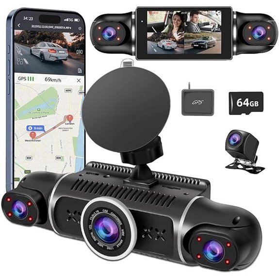 4K 360° Car Dash Cam with Night Vision and WiFi
