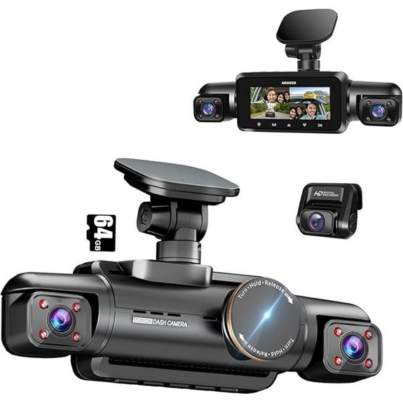 4K+1080P 360° Car Dash Camera with Night Vision