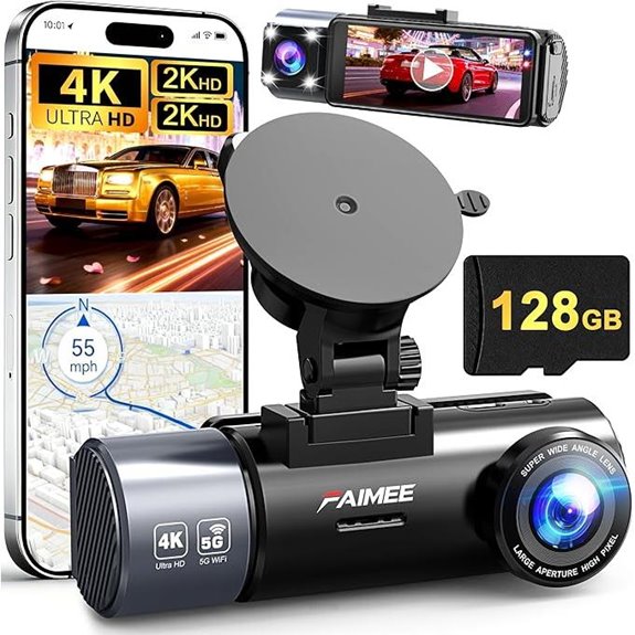 4K+2K+2K 3-Channel Dash Cam with GPS and Night Vision
