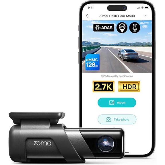 70mai M500 2.7K Dash Cam with GPS and Night Vision