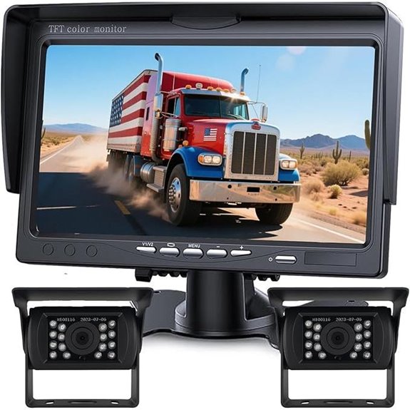 7 HD 1080P Backup Camera Monitor Kit with Dual Cam