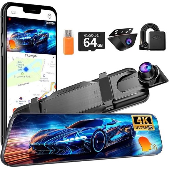 Dual 4K & 1080P Dash Cam with WiFi and GPS