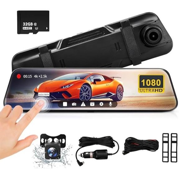 10 Mirror Dash Cam with 1080P FHD and 32GB Memory