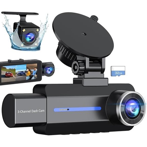 Triple 2.5K Car Dash Camera with Night Vision