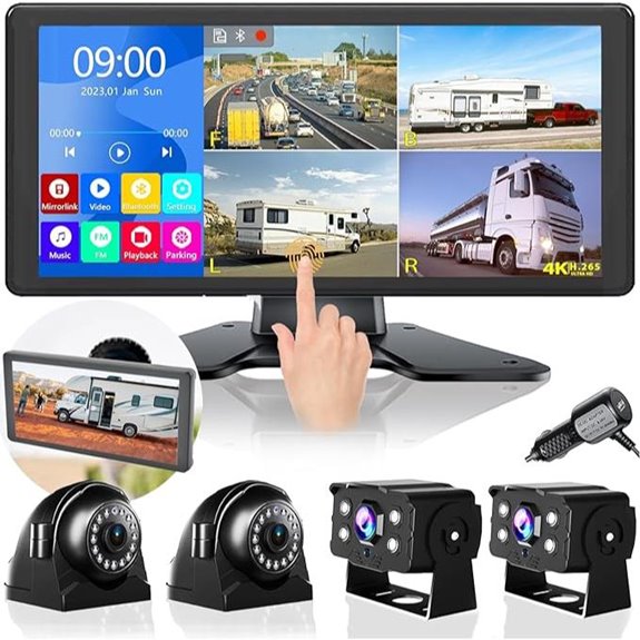 4K RV Backup Camera System with Touch Screen Monitor
