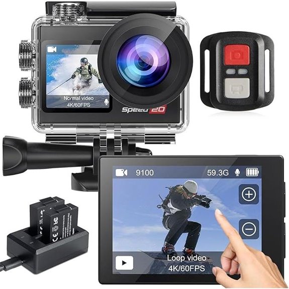 4K Action Camera with Touch Screen and Waterproof Design