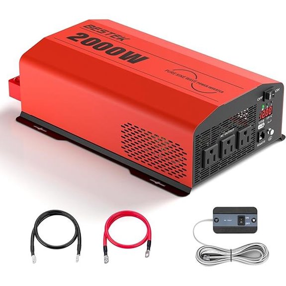 BESTEK 2000W Pure Sine Wave Power Inverter with USB