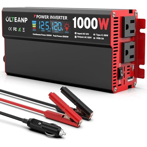 1000W Car Power Inverter with USB and LCD Display