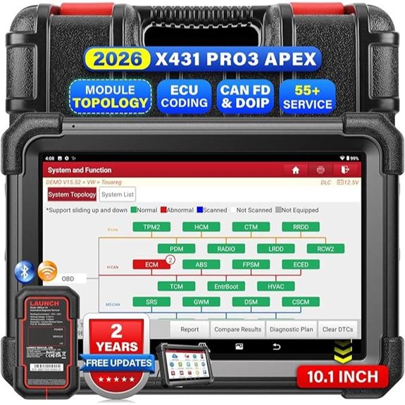 Launch X431 PRO3 APEX OBD2 Scanner with 10.1 Screen