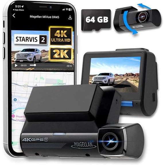 Magellan DR45 4K Dash Cam with GPS & Night Vision