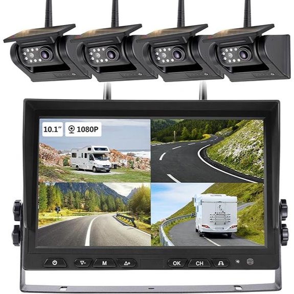 Magnetic Solar Wireless Backup Camera System with Monitor