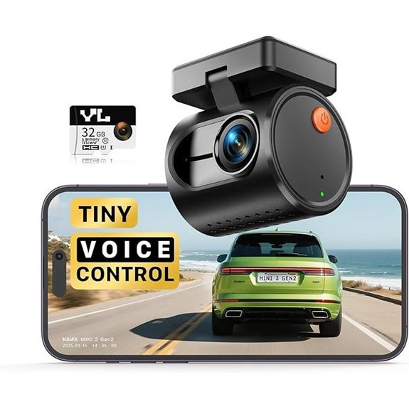 KAWA 2K Mini Dash Cam with Night Vision