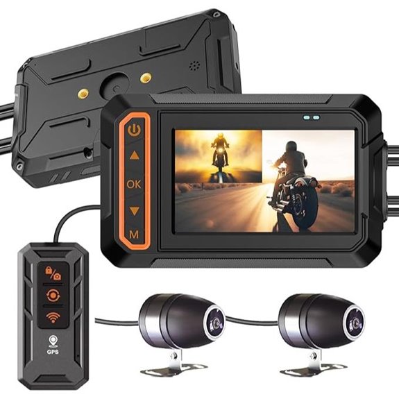 Motorcycle Dash Cam with Front/Rear 1080P Wi-Fi GPS