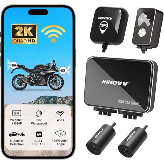 INNOVV K7 Motorcycle Dash Cam with GPS and Waterproof