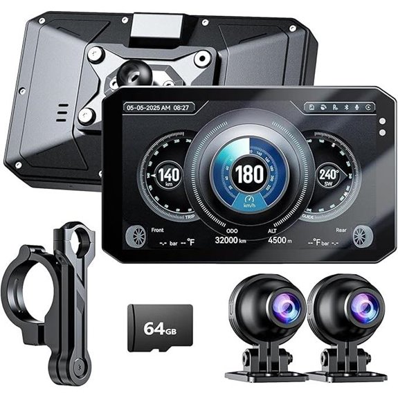 YESOK 5 Motorcycle Dash Cam with TPMS & Wi-Fi