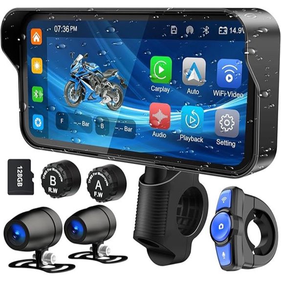Motorcycle Dash Cam with GPS and Touchscreen