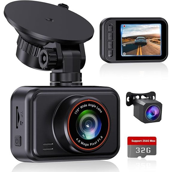 Dual Dash Cam with Night Vision & 32GB Included
