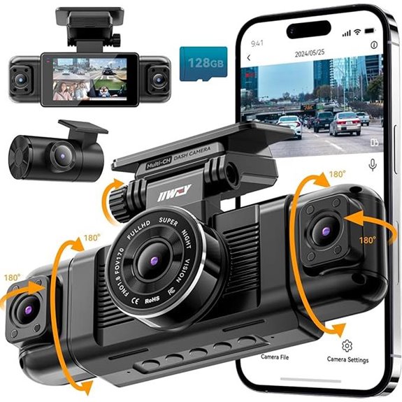 IIWEY N5 4-Channel Dash Cam with Night Vision
