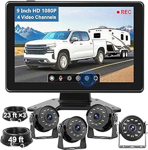 9 RV Backup Camera System with 1080P Display