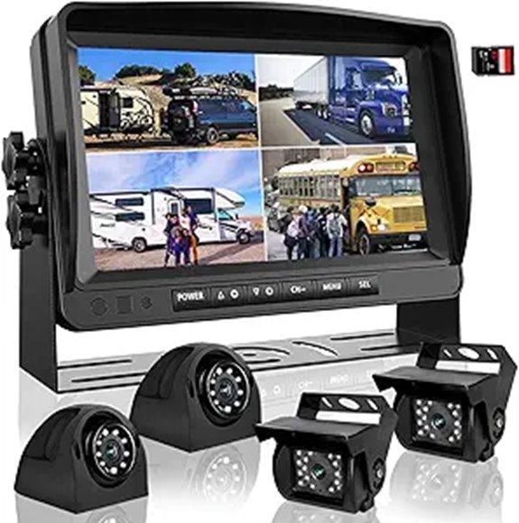 Backup Camera System with 9 Quad Monitor & DVR