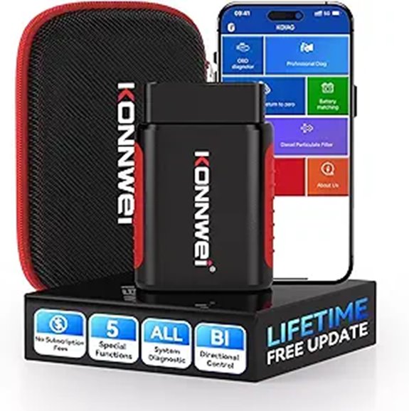 KONNWEI OBD2 Bluetooth Scanner with Full System Diagnostics