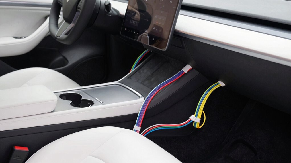 organize front seat cables