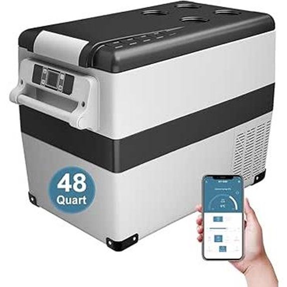 Portable 12V Car Fridge Cooler with App Control