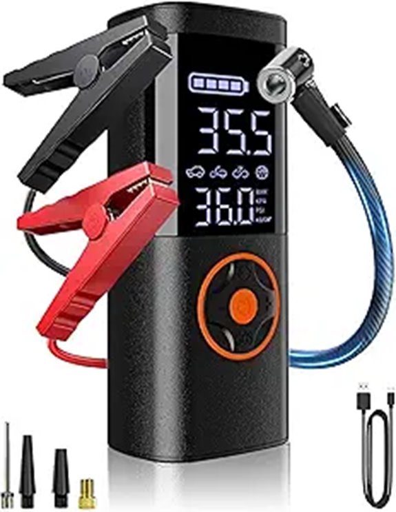 Portable Jump Starter with Air Compressor and Tire Inflator