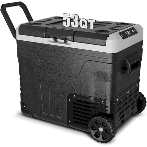 Portable 12V/110V Car Fridge Cooler with Wheels