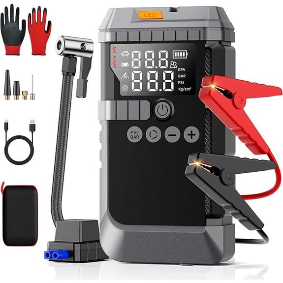 6000A Jump Starter with Air Compressor and LCD