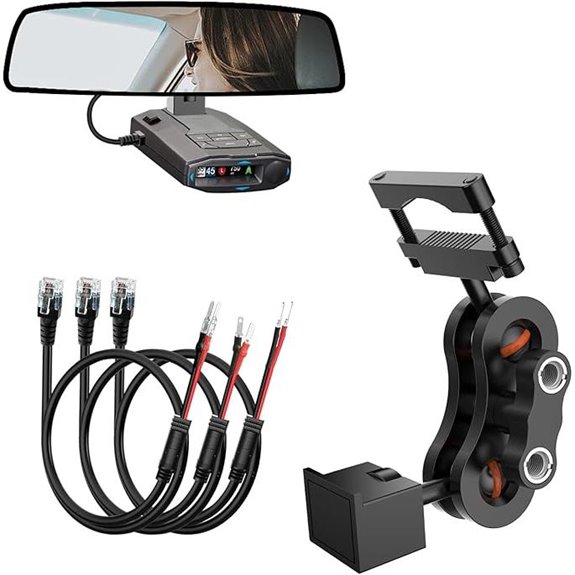 Radar Detector Mounting Kit with Power Cord and Fuse