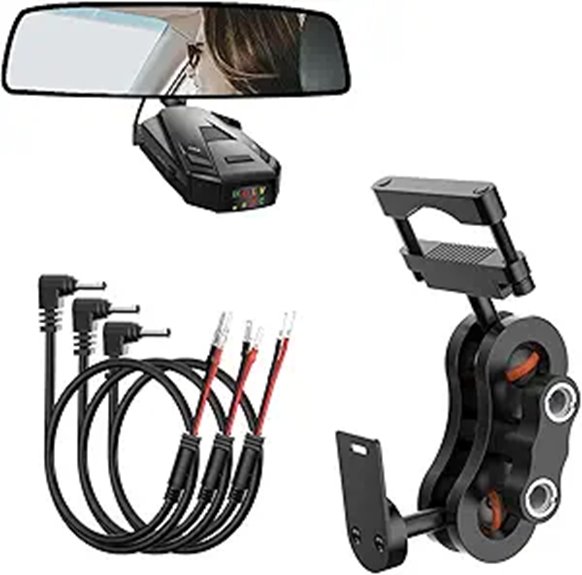 Radar Detector Mount Kit with Power Cord and Fuse