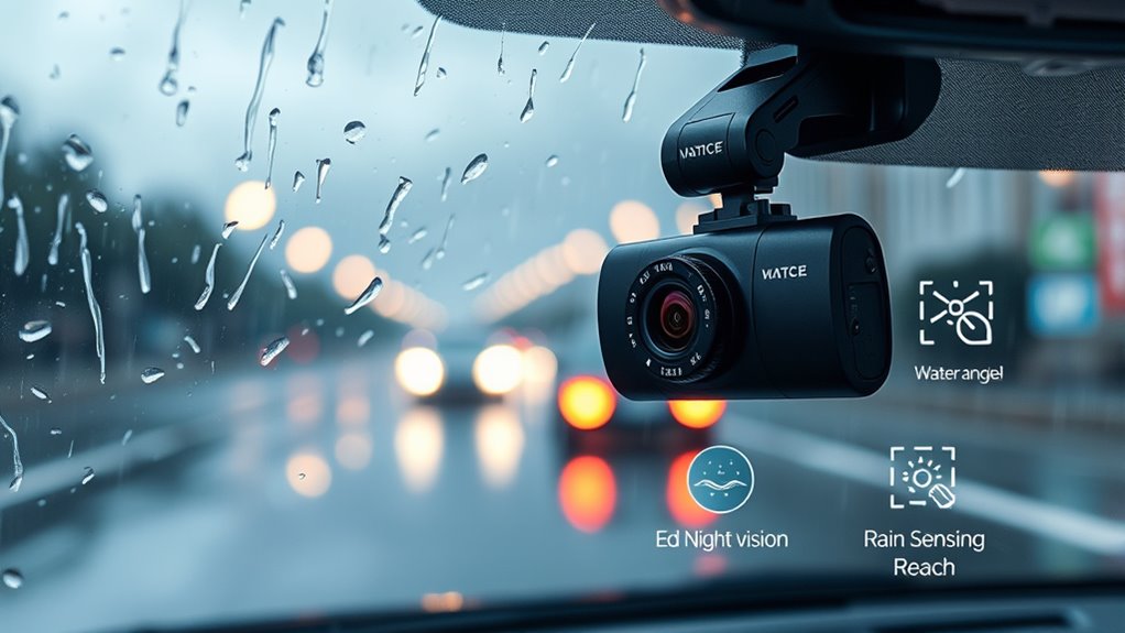 rainy weather dash cam features