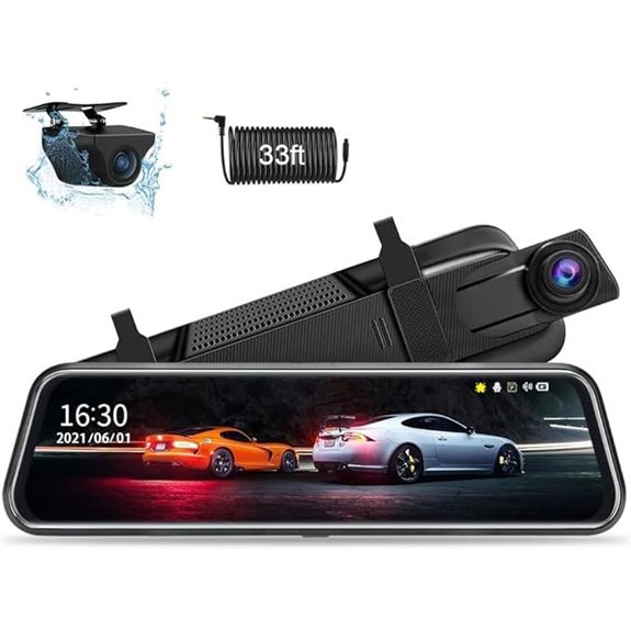 Upgraded 10 Rear View Mirror Dash Cam with Night Vision