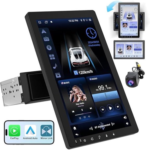 10.1 Rotatable Android Car Stereo with GPS & Backup Camera