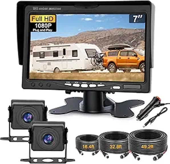 Kairiyard Dual RV Backup Camera with 7-Inch Monitor