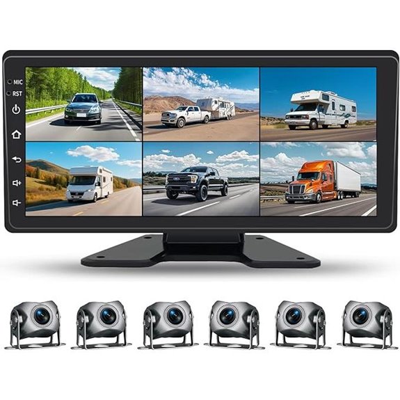 6-Channel Backup Camera System with 11-Inch Touchscreen