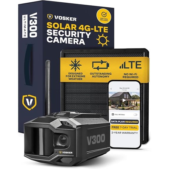 Vosker V300 4G-LTE Solar Security Camera with Power Bank