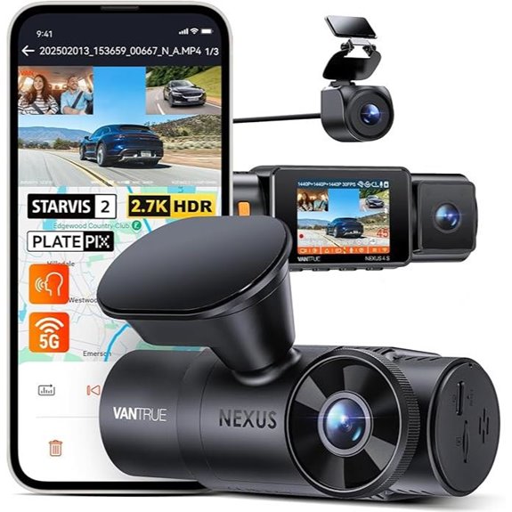 Vantrue N4S 3-Channel WiFi Dash Cam with Night Vision