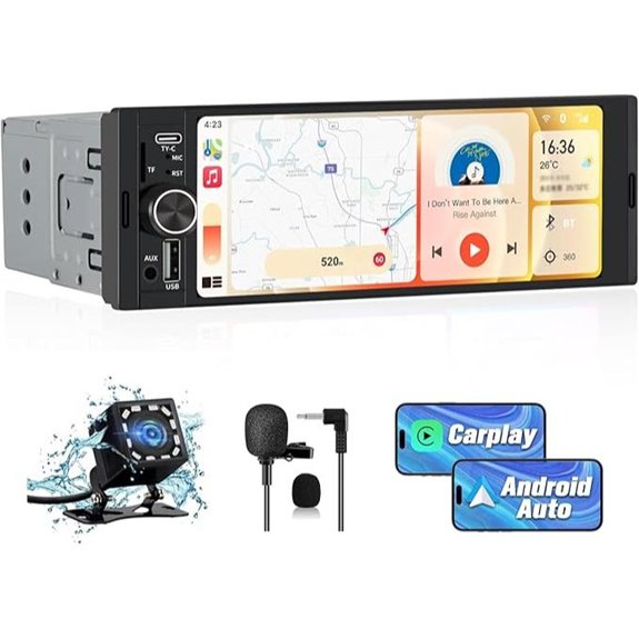 Universal Car Stereo with Touch Screen and Backup Camera