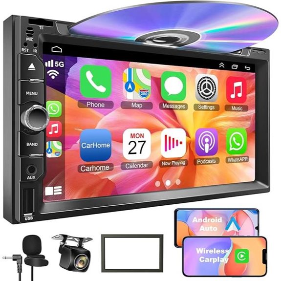 Double Din Car Stereo with Touch Screen and Bluetooth