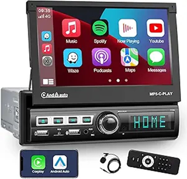 Single Din Car Stereo with Touchscreen Bluetooth Apple CarPlay