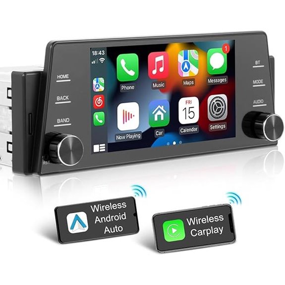 Single Din Touchscreen Car Stereo with Apple Carplay