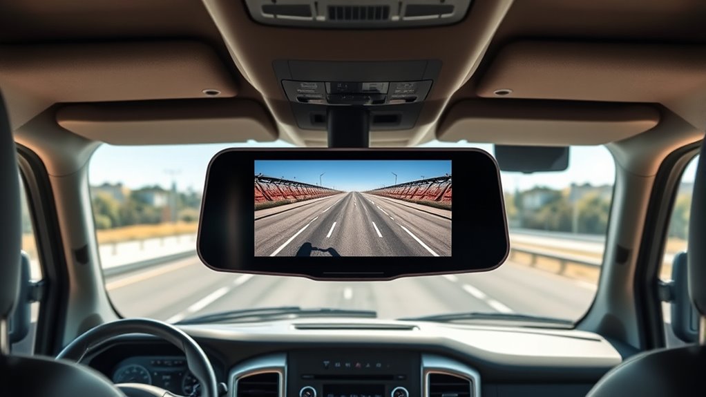 truck mirror monitor features