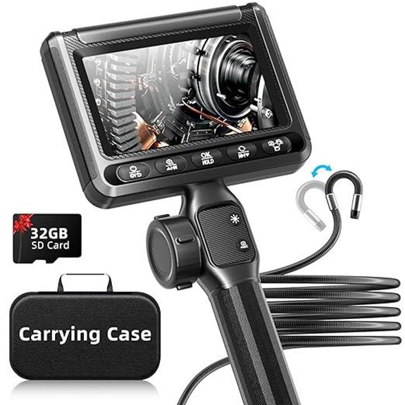 UJOYOK Two-Way Articulating Borescope with Light