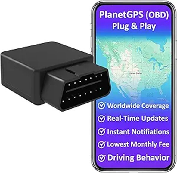 PlanetGPS OBDII GPS Vehicle Tracker with Diagnostics